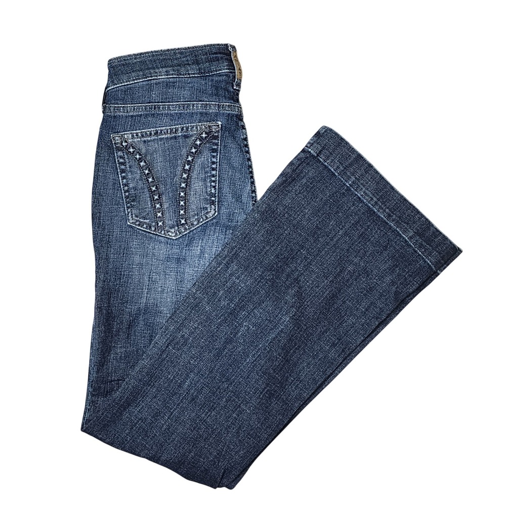 Ariat Denim High Rise Slim Trouser Blue Studded Pocket Jeans 27R Western Boho